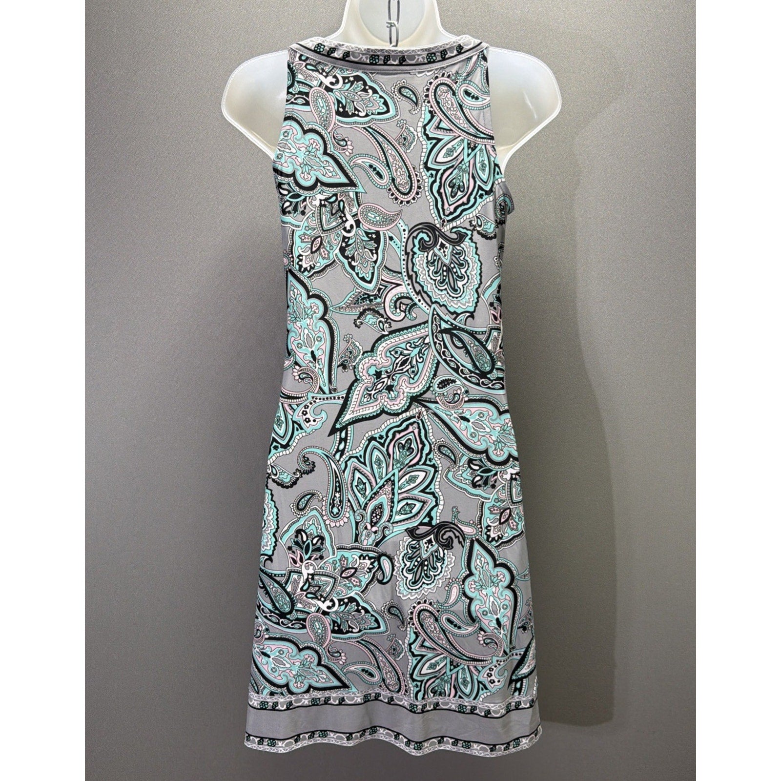 INC International Concepts Halter Sheath Dress XS Paisley Rhinestones Stretch