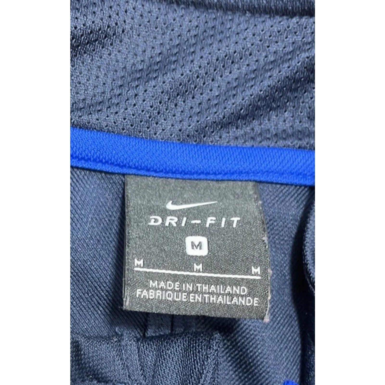 Nike Dri-Fit Men M Mock Neck Full Zip Track Jacket Blue Long Sleeve