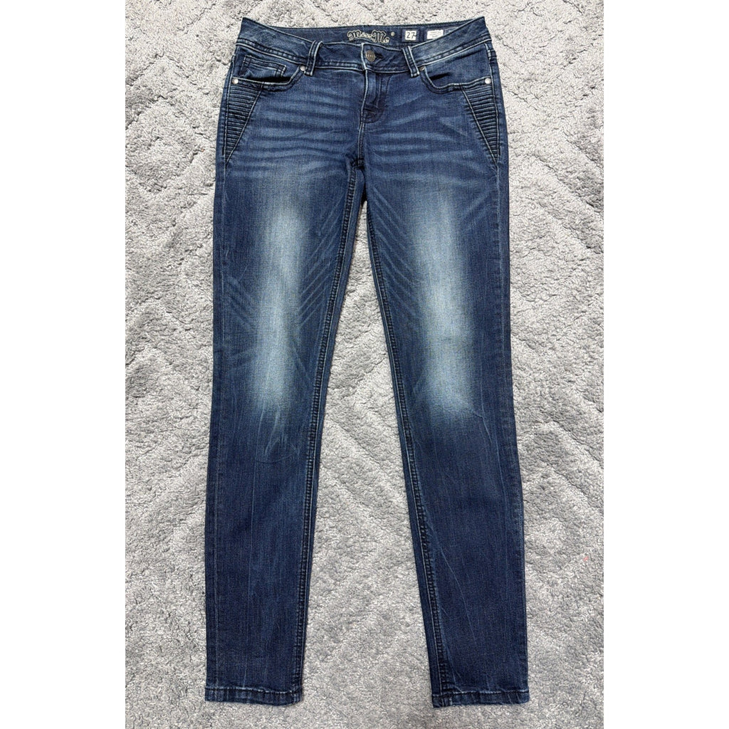 Miss Me Signature Skinny Womens Denim Blue Jeans Size 27 Dark Wash