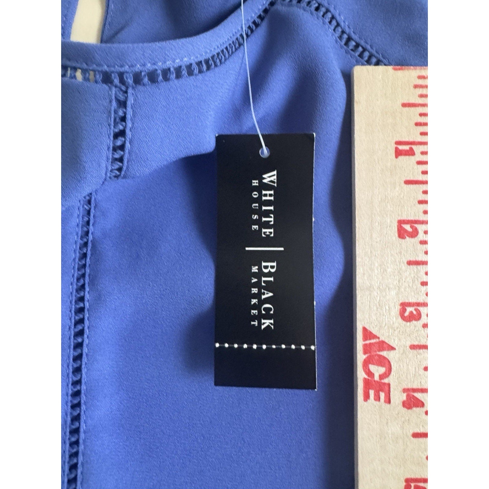 WHBM White House Black Market XS Ultra Marine Sleeveless Blouse NWT $78