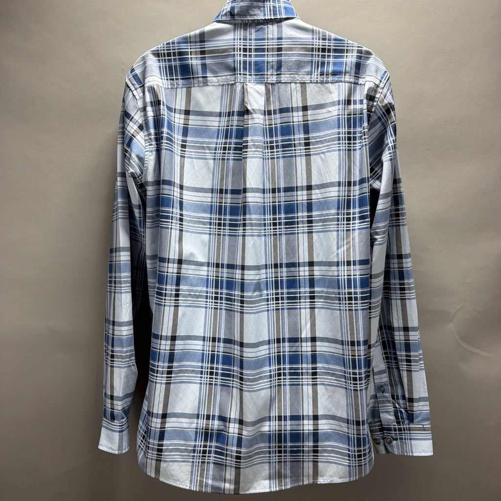 Eddie Bauer Travex Button Up Plaid Hiking Shirt Mens Large Tall Vented