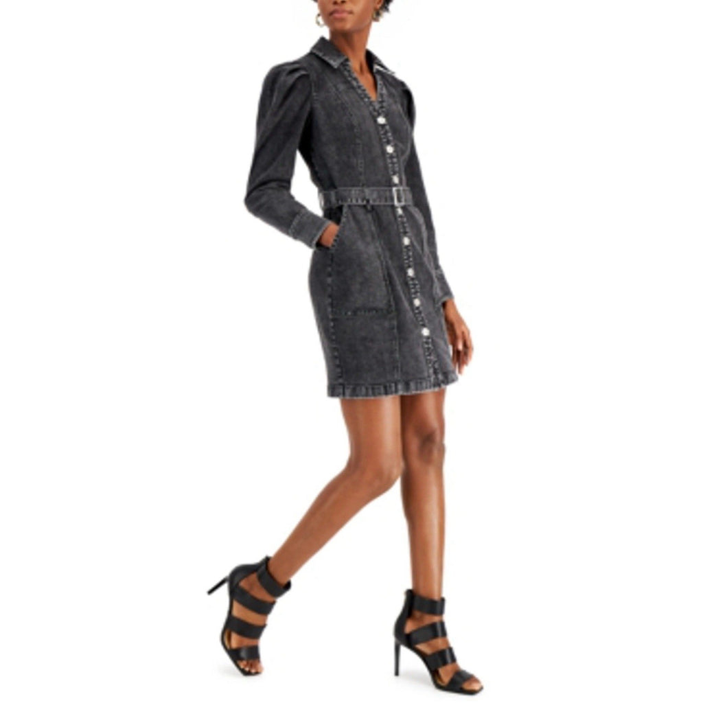 INC International Concepts Black Denim Long Sleeve Dress Women’s Size 10 NWT