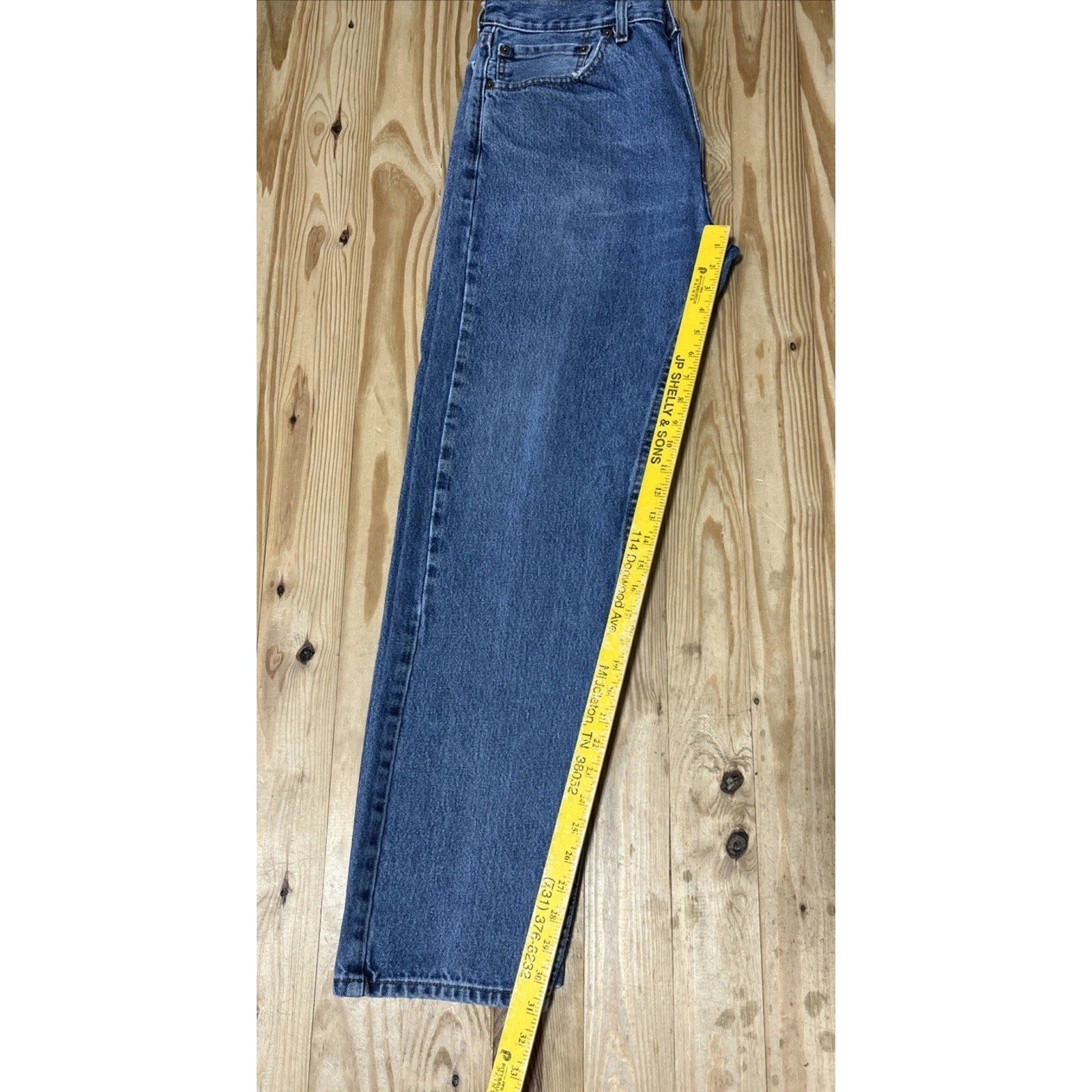 Levis 505 Jeans Mens 34X32 Blue Medium Wash Mid Rise Straight Cotton Denim