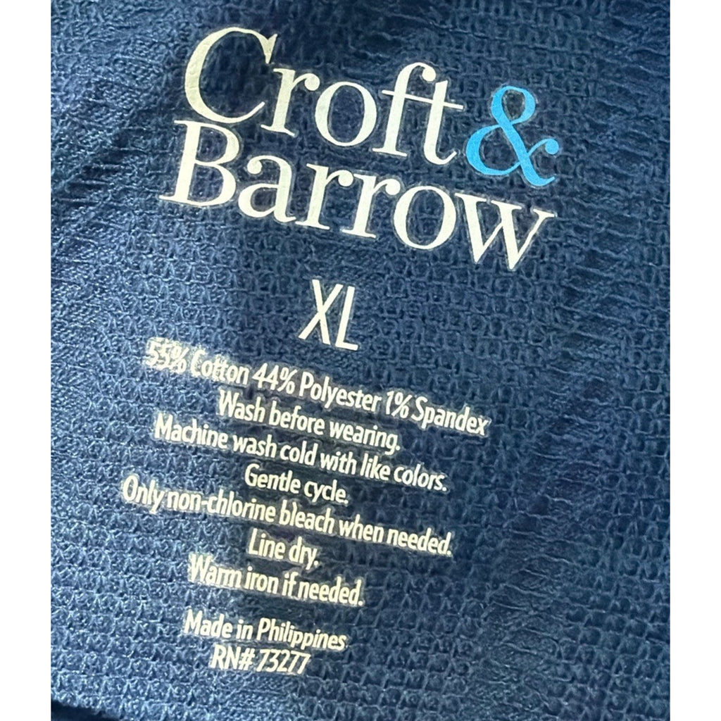 Croft & Barrow Women's XL Navy Blue Mini Cable Knit Long Sleeve Top NWT