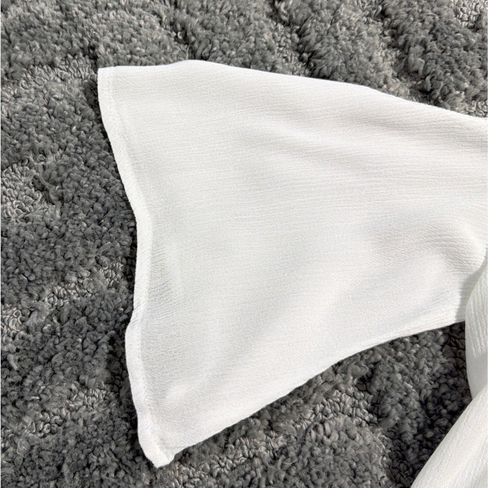 Crave Fame White Off the Shoulder Top M Bell Sleeve Lace Back Embroidered Trim