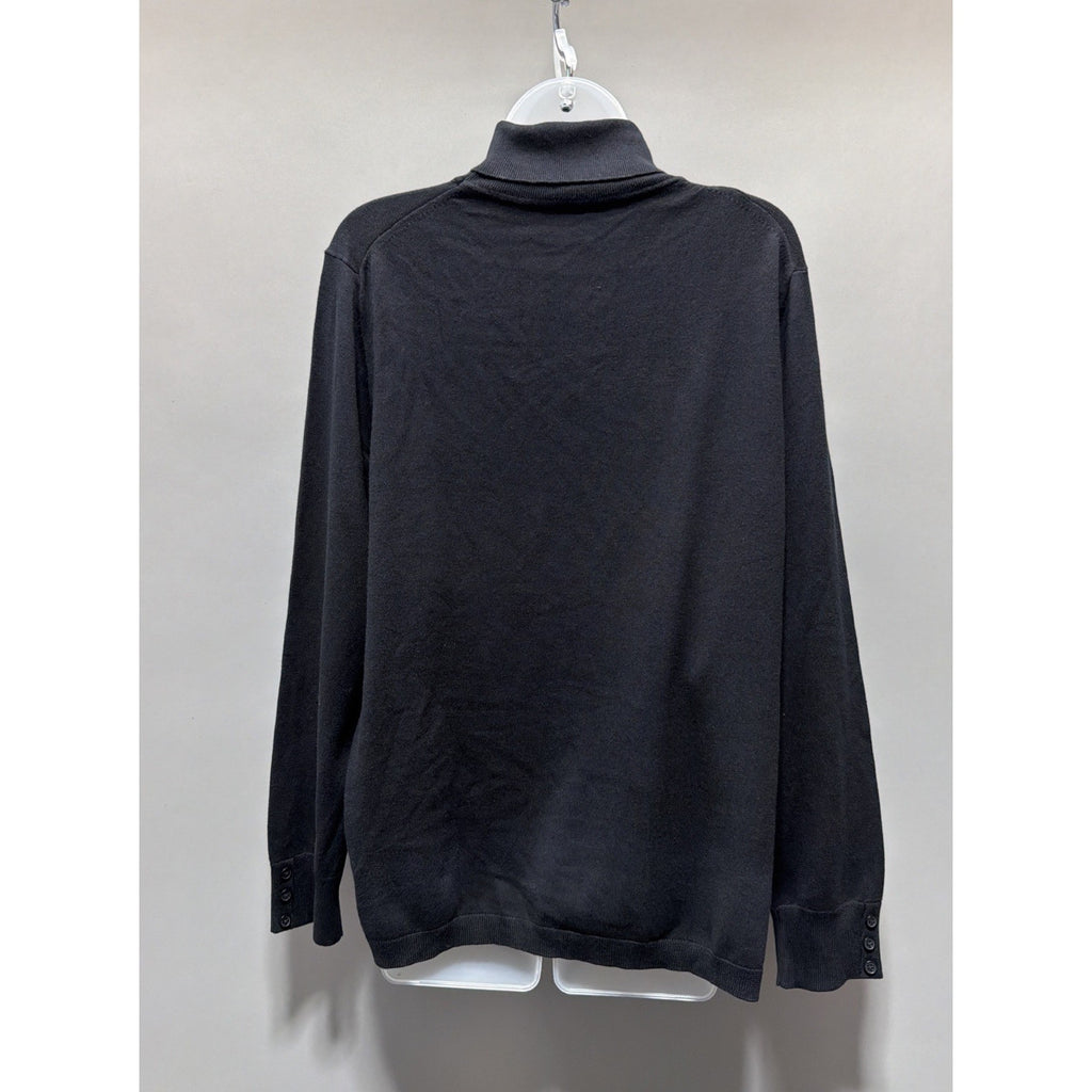Talbots Black Cotton Modal Blend Turtleneck Sweater PXL Preppy Minimalist New