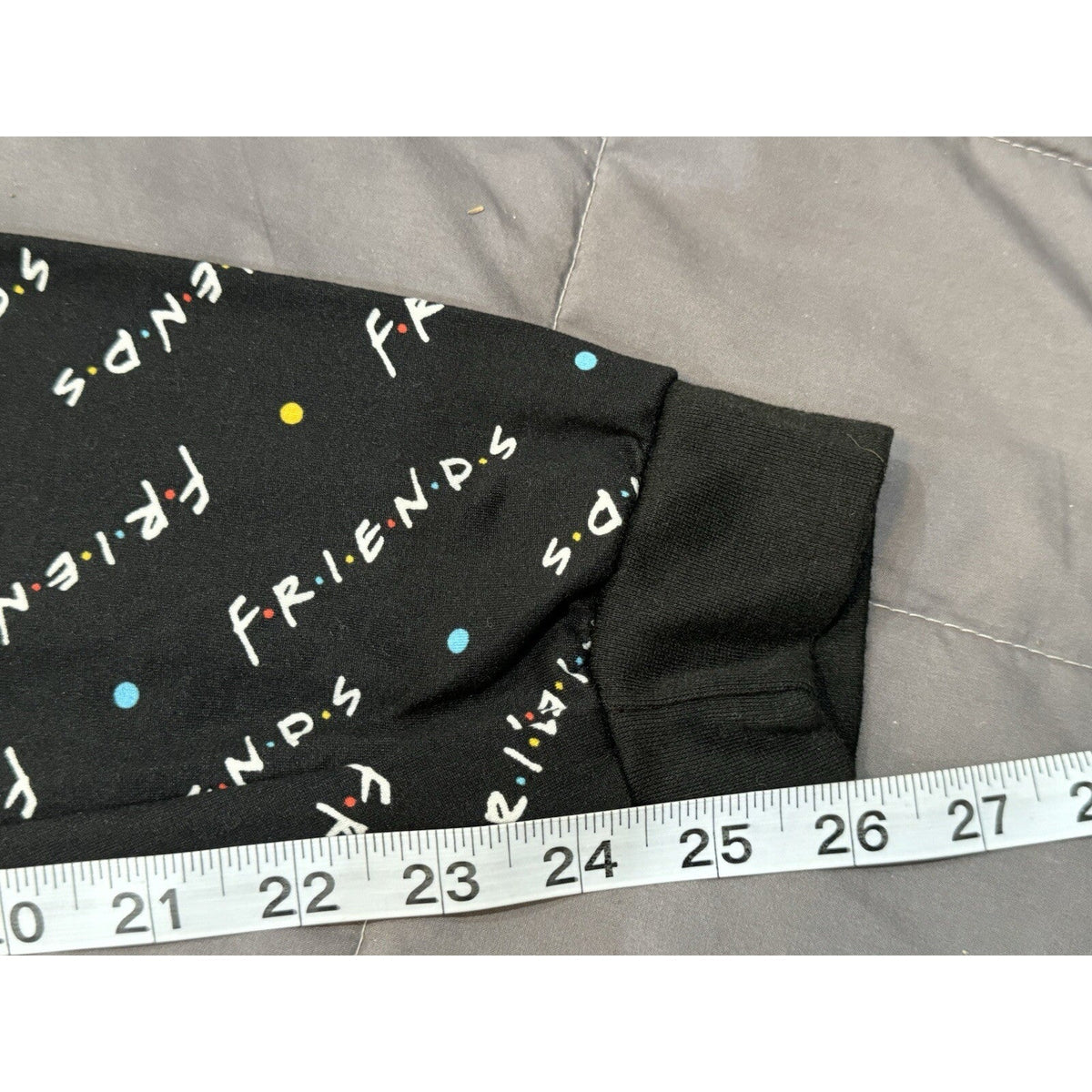 Friends Logo Comfy Lounge Pants Black Drawstring Waist Cotton Women's Size S
