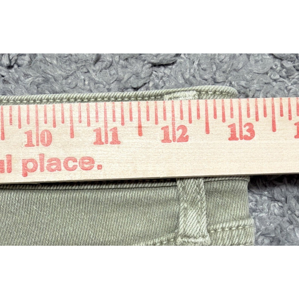 We The Free Olive Green Jeans Womens 26 Slim Frayed Hem Ankle Raw Hem Stretch