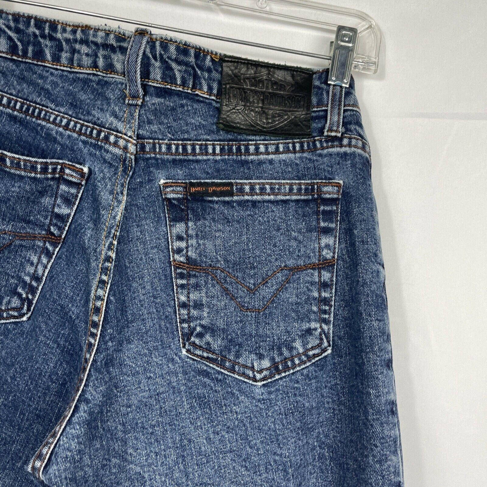 Harley Davidson Embellished Stretch Mid Rise Boot Cut Jeans Size 8P