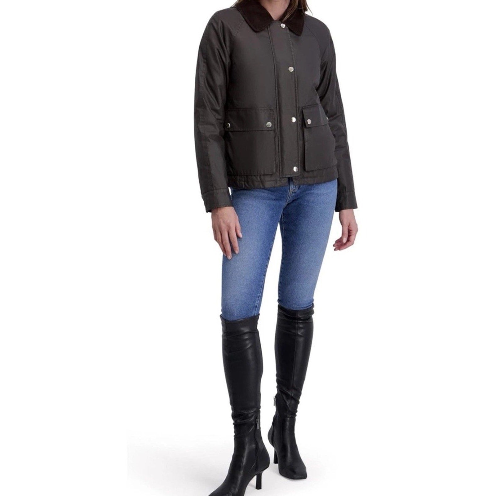 Kensie Women’s Water Resistant Waxed Cotton Barn Jacket Size Medium