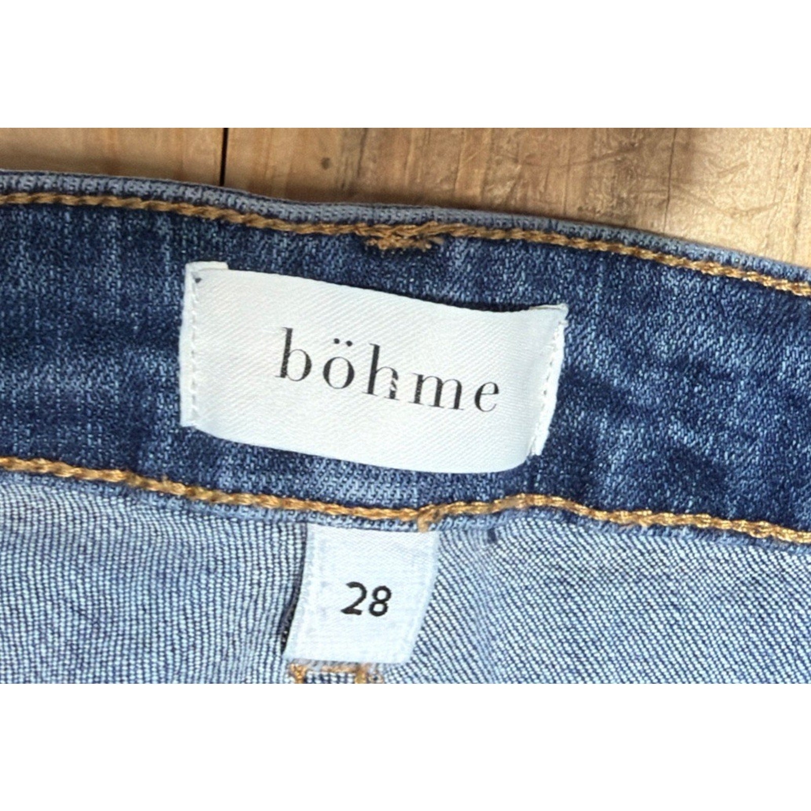 Denim Jeans Bohme Size 28 Girlfriend Blue Ankle High Rise Med Wash