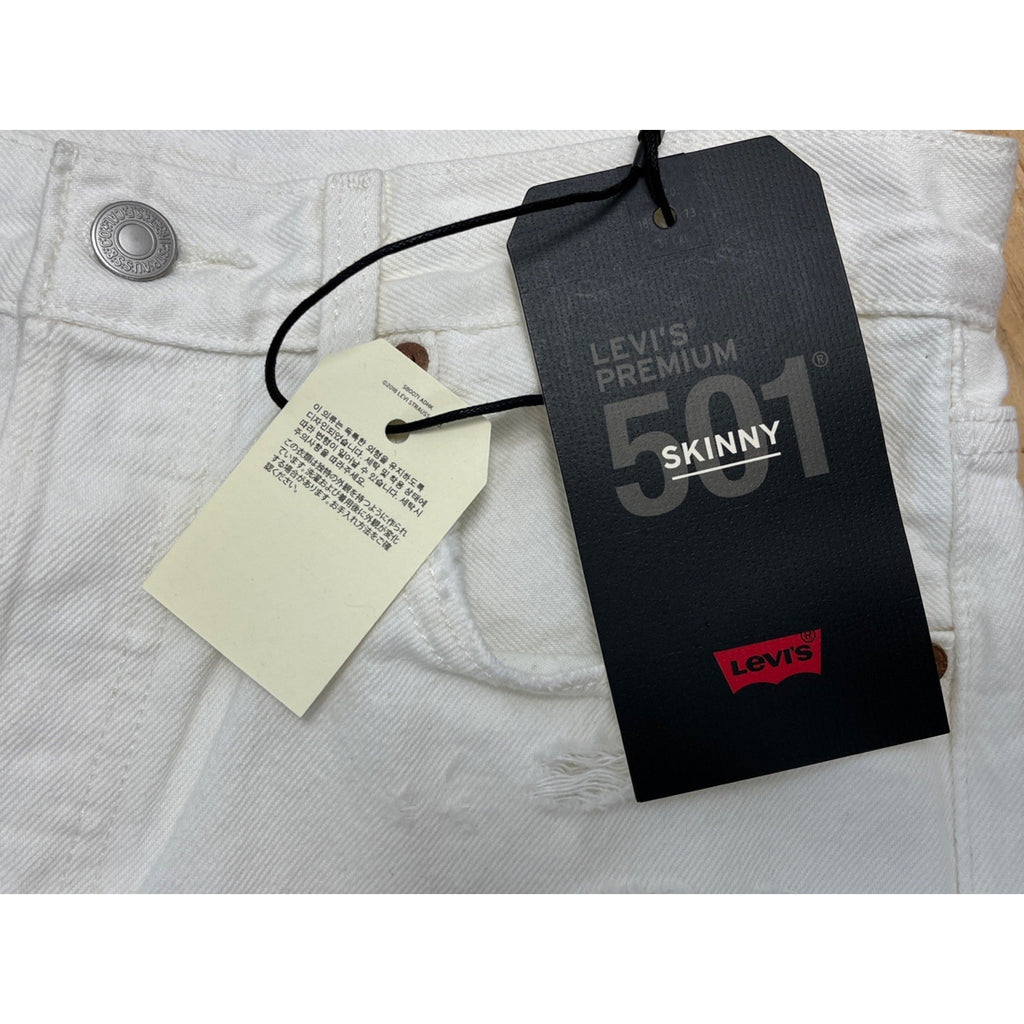 Levi’s Premium Big E 501 Skinny Jeans High Rise Skinny Jeans White Sz 29x28