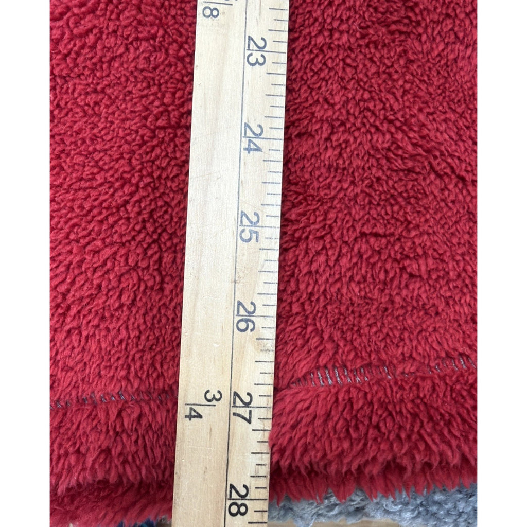 True Grit Pebble Pile Pullover Sherpa 1/4 Zip Pullover Red Size Medium