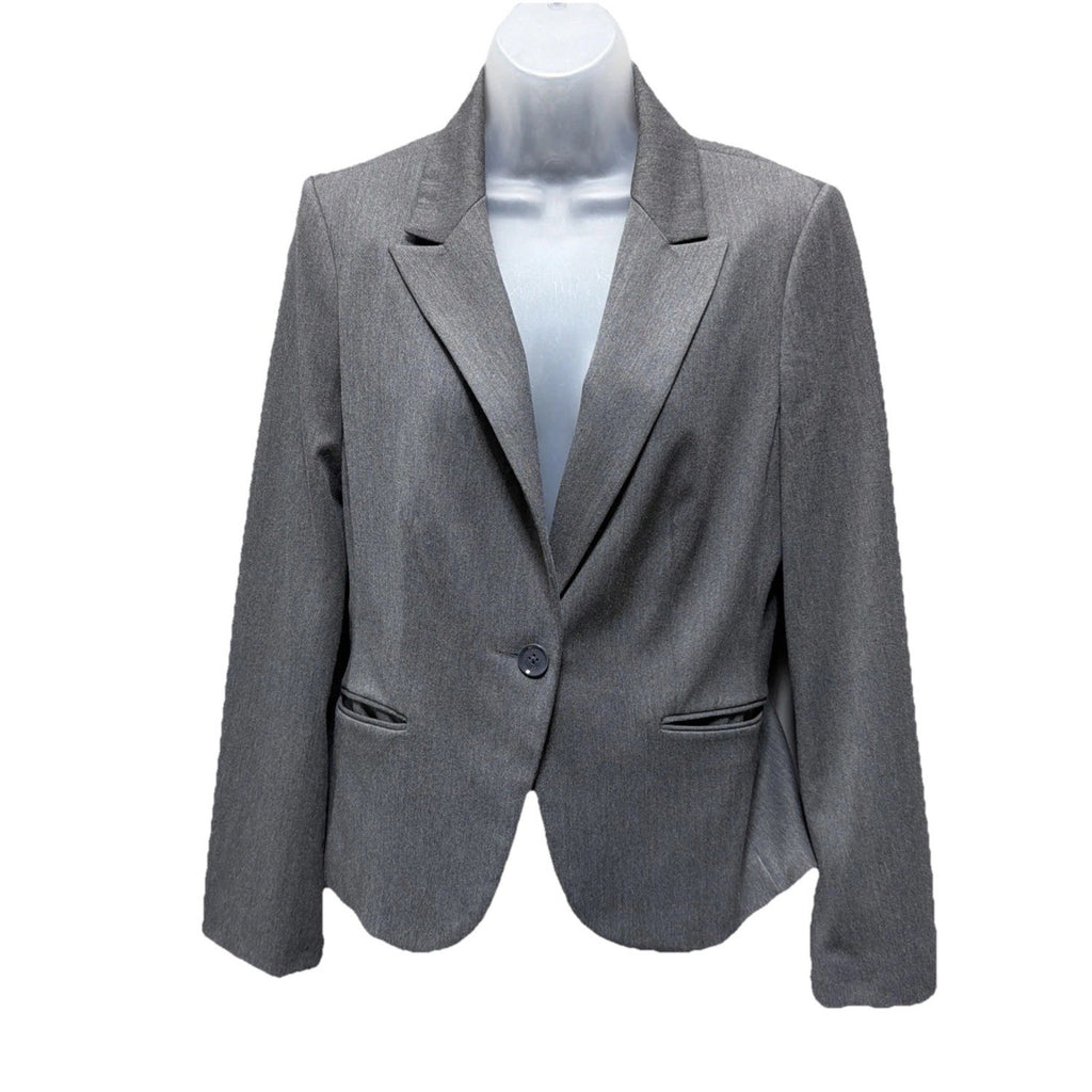 Express Women’s Gray One Button Blazer Jacket Size 8 Career Office Stretch
