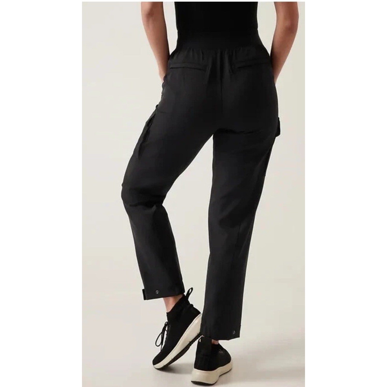 ATHLETA Endless High Rise Cargo Pant 4 Petite Black #467187