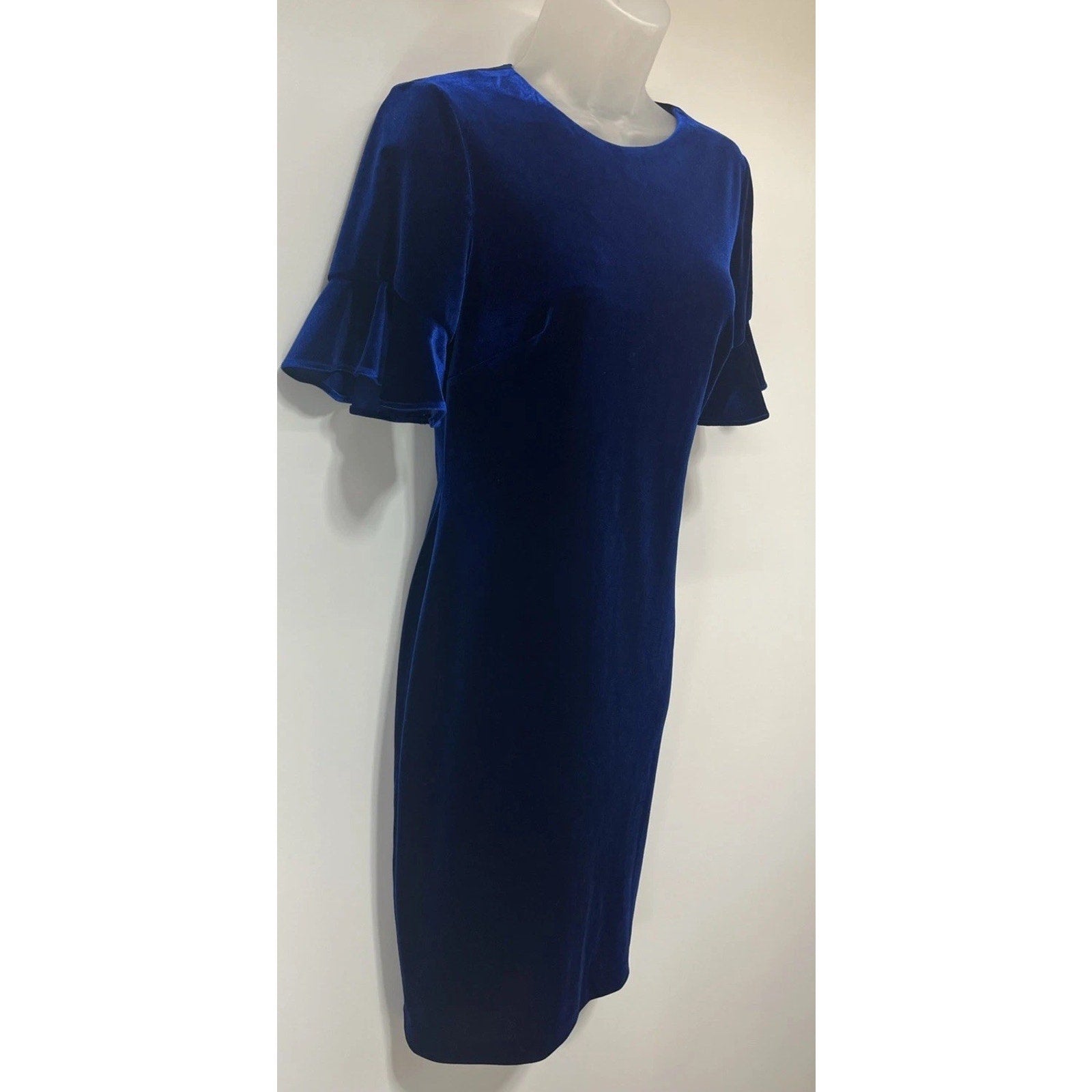 CALVIN KLEIN Royal Blue Velvet Dress Size 4