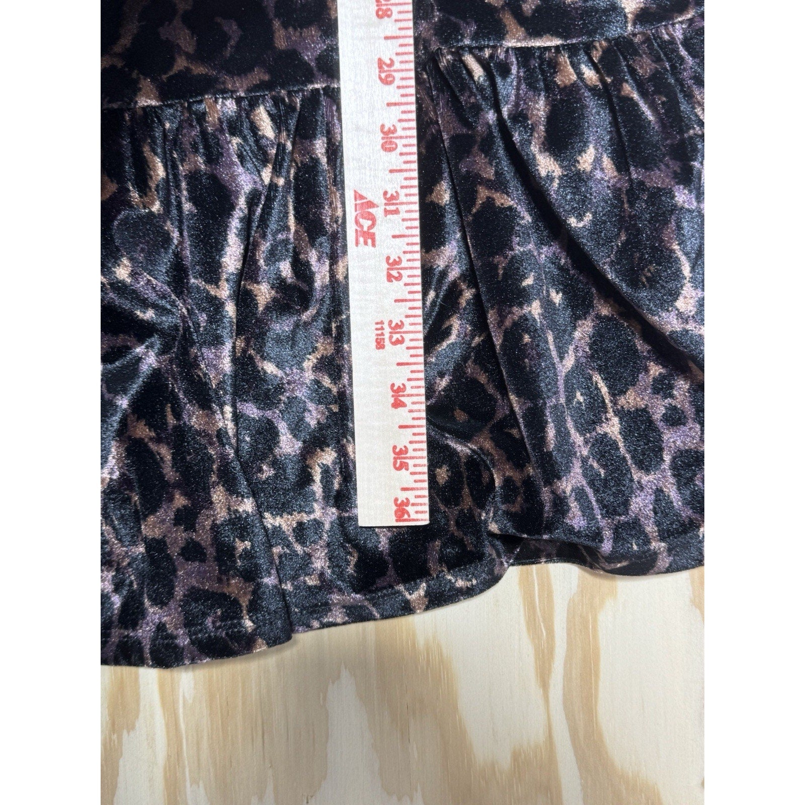 French Connection Women's Leopard Velvet Dress Size XXL NWT V-Neck Elastic Waist