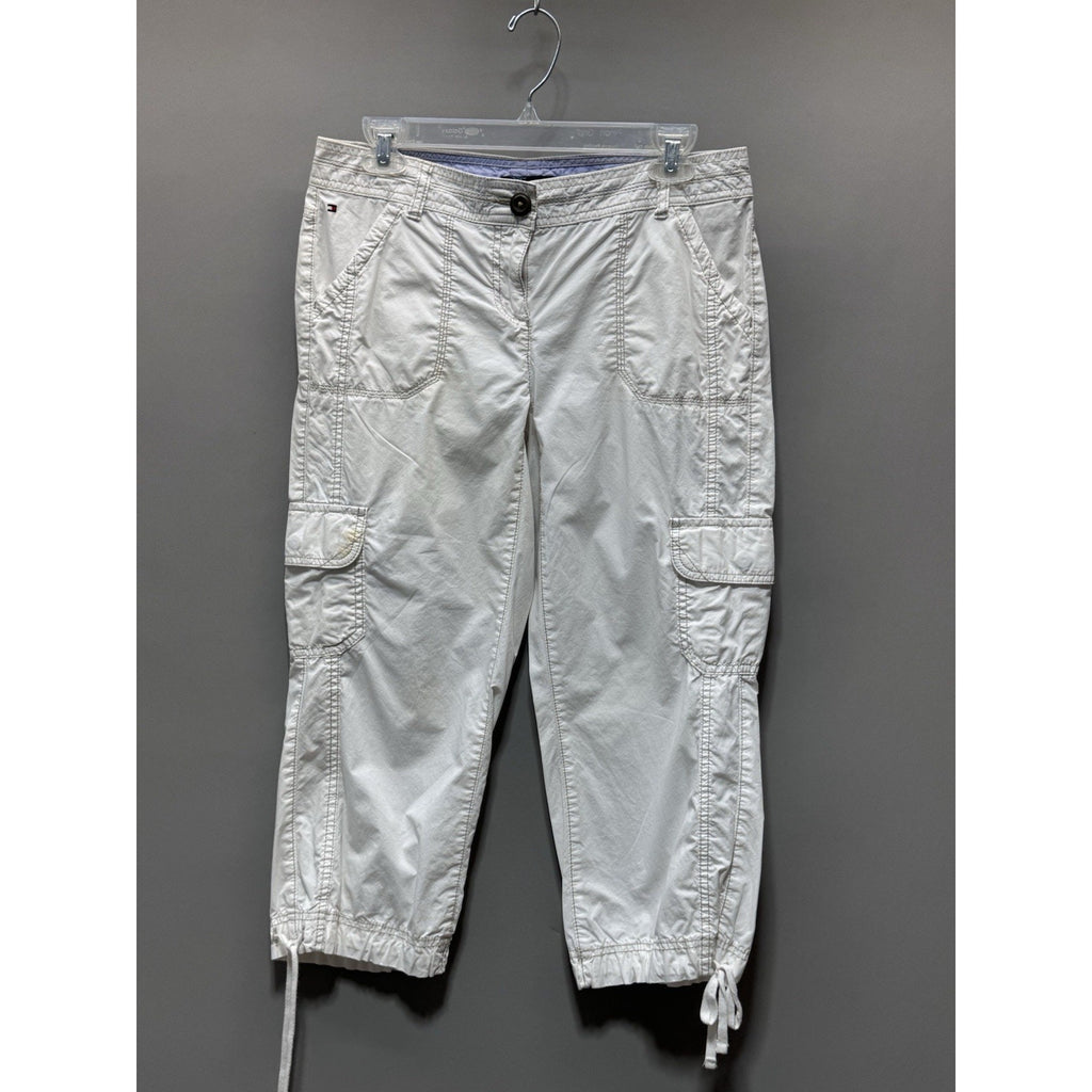 Tommy Hilfiger White Broke In Cotton Cargo Capris Women’s Size 4 (32X21 1/2)
