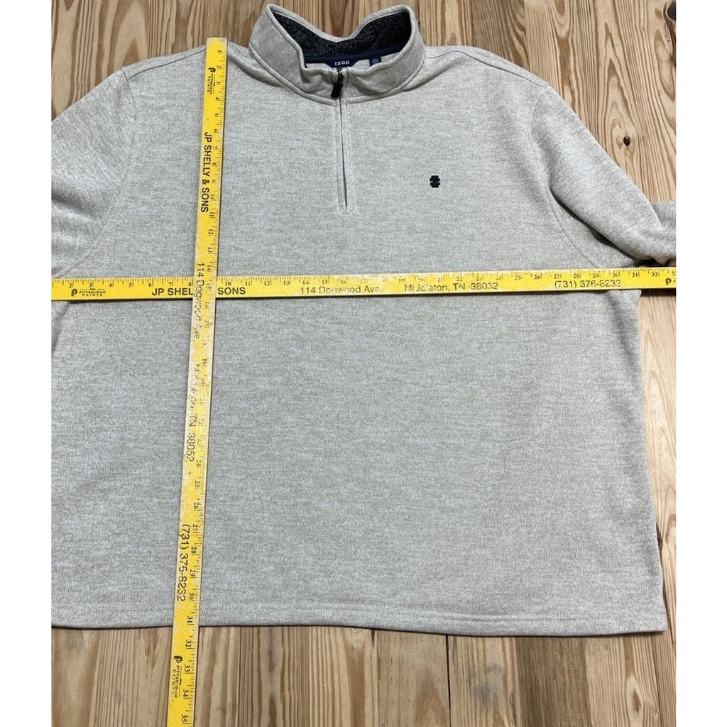Men’s Izod One Quarter Zip Beige Tech Sweater Sz 4XL