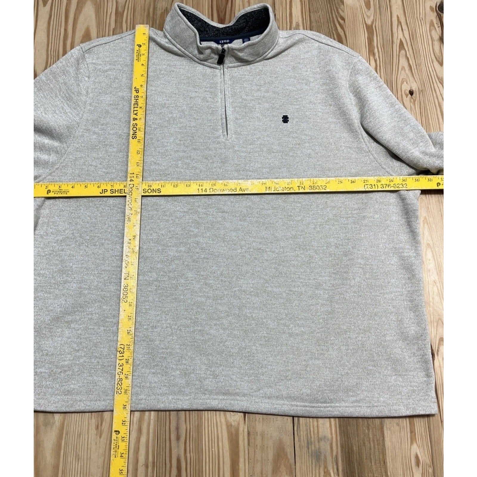 Men’s Izod One Quarter Zip Beige Tech Sweater Sz 4XL