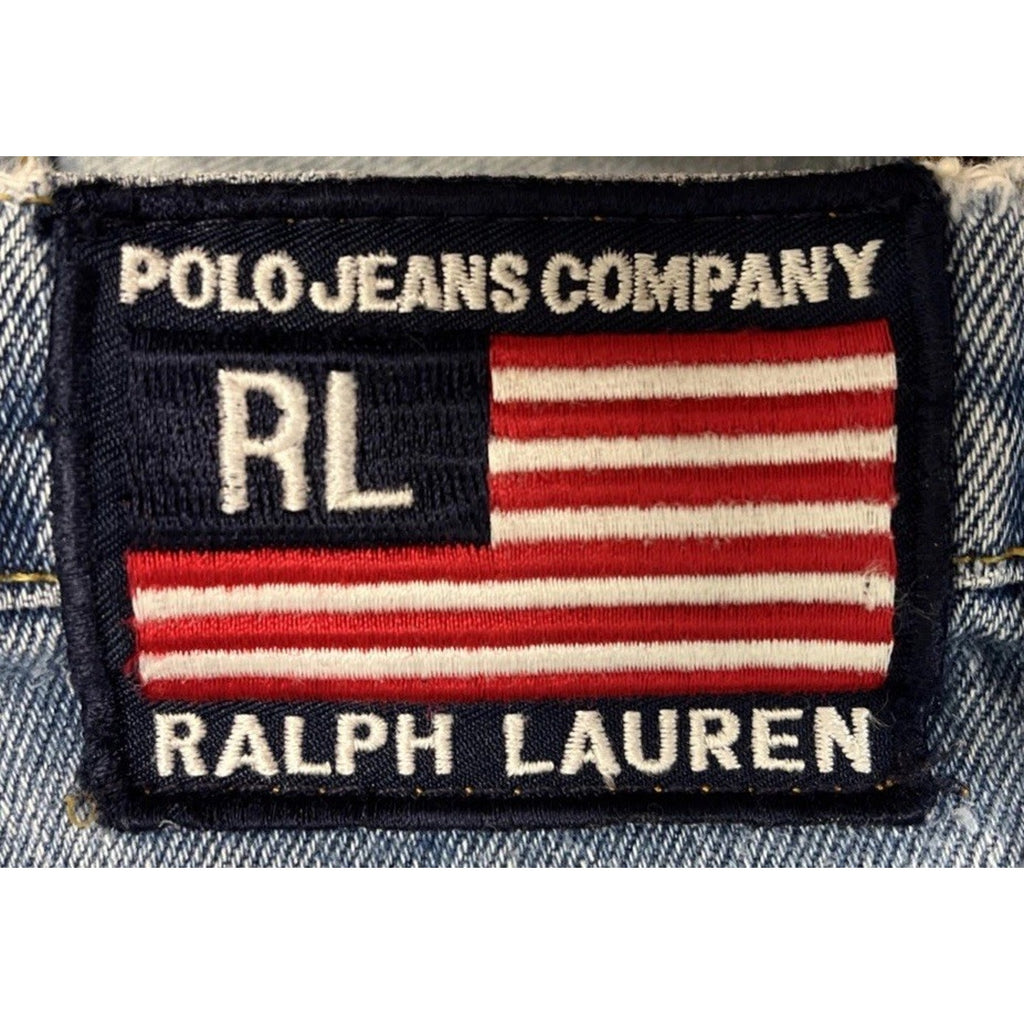 Vtg 90s Polo Jeans Company Ralph Lauren Baggy Fit Denim Jeans Wide Leg Y2K 34