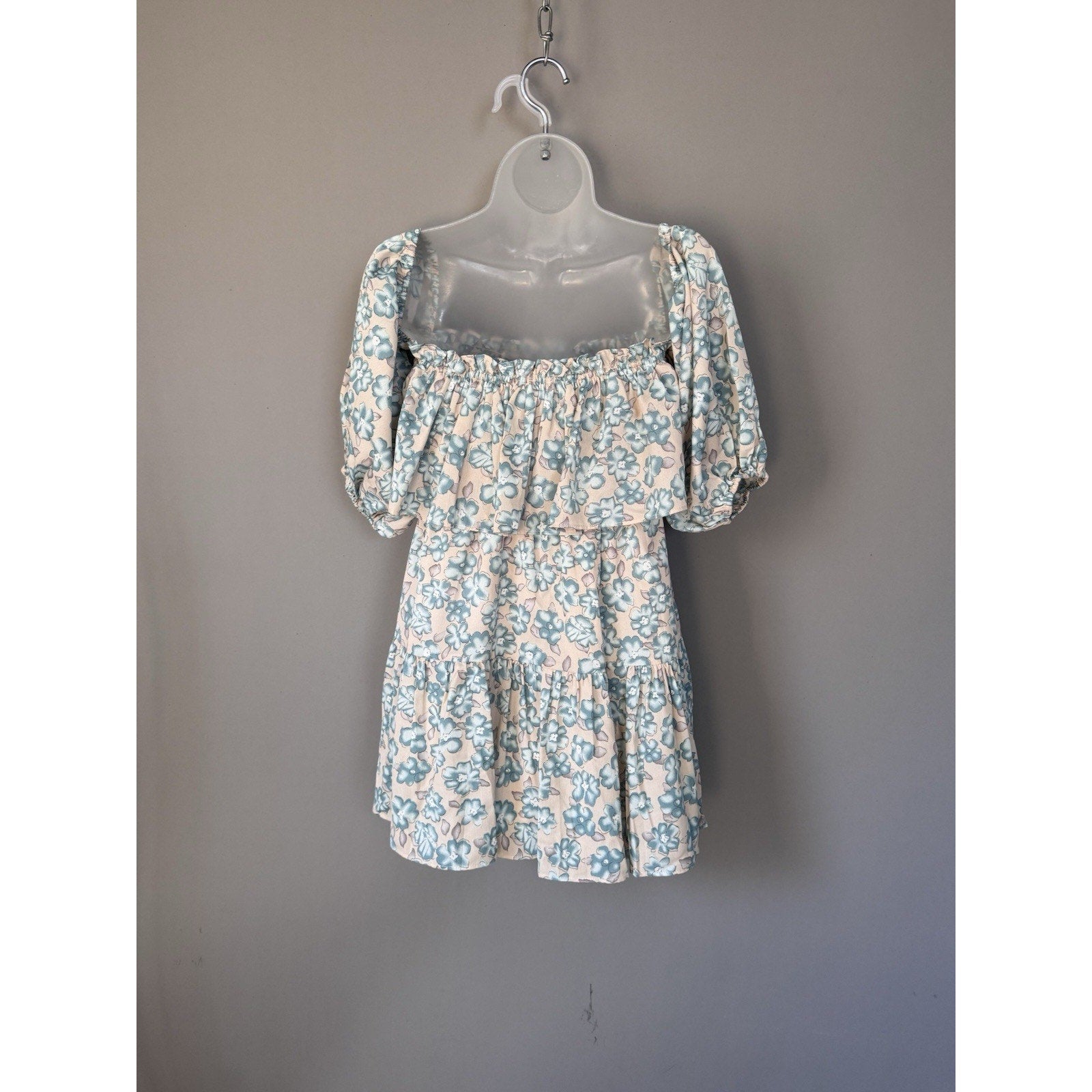 NWT Lush Short Dress Cut Out Long Sleeve Size Medium Mauve Pink Print tie Back