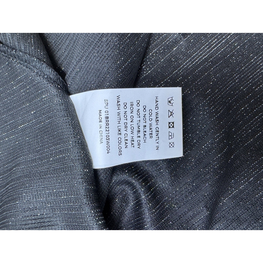 Bloomchic Shimmer Silver Black Elastic Waist Top Valour Belt Women’s Size 12