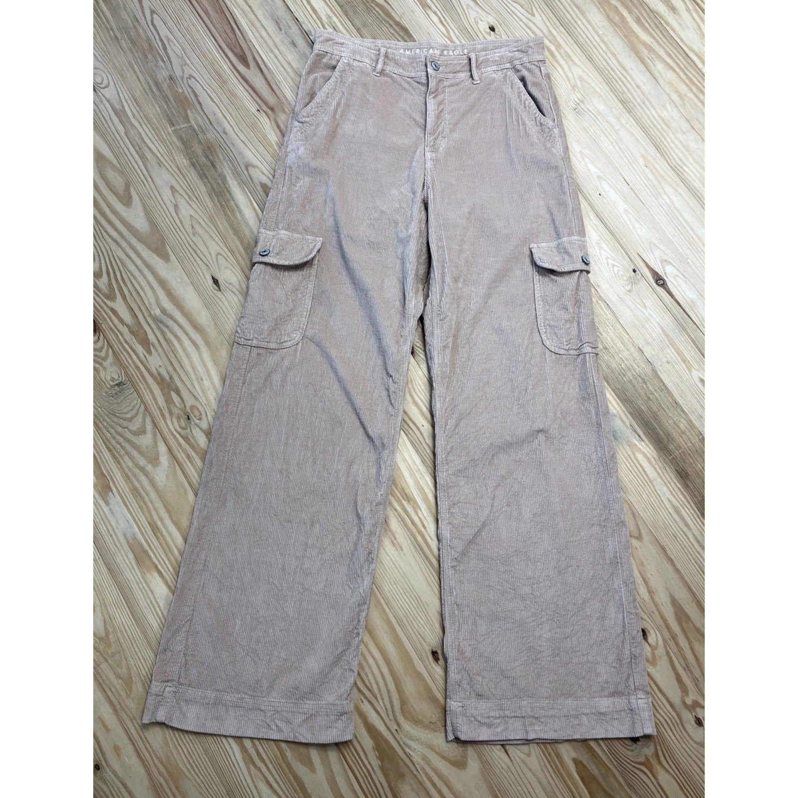 American Eagle Super High Rise Baggy Wide Leg Corduroy Cargo Pants 12