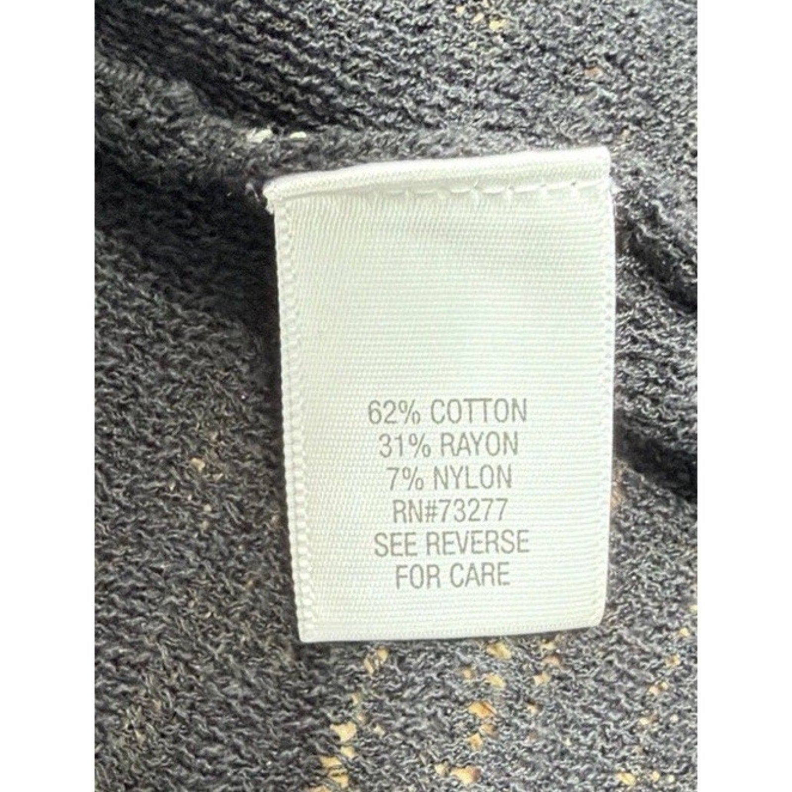 Croft Barrow Womens Open Cardigan Sweater Black Knit 3/4 Sleeve Ribbed Size M