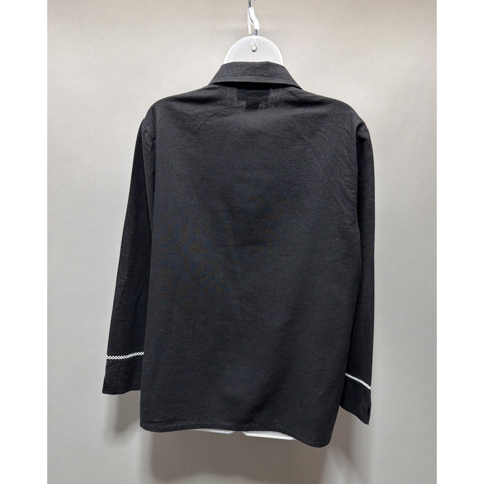 Maggie Barnes Black Embroidered Linen Tunic Top Boho Women's Plus Size 18W