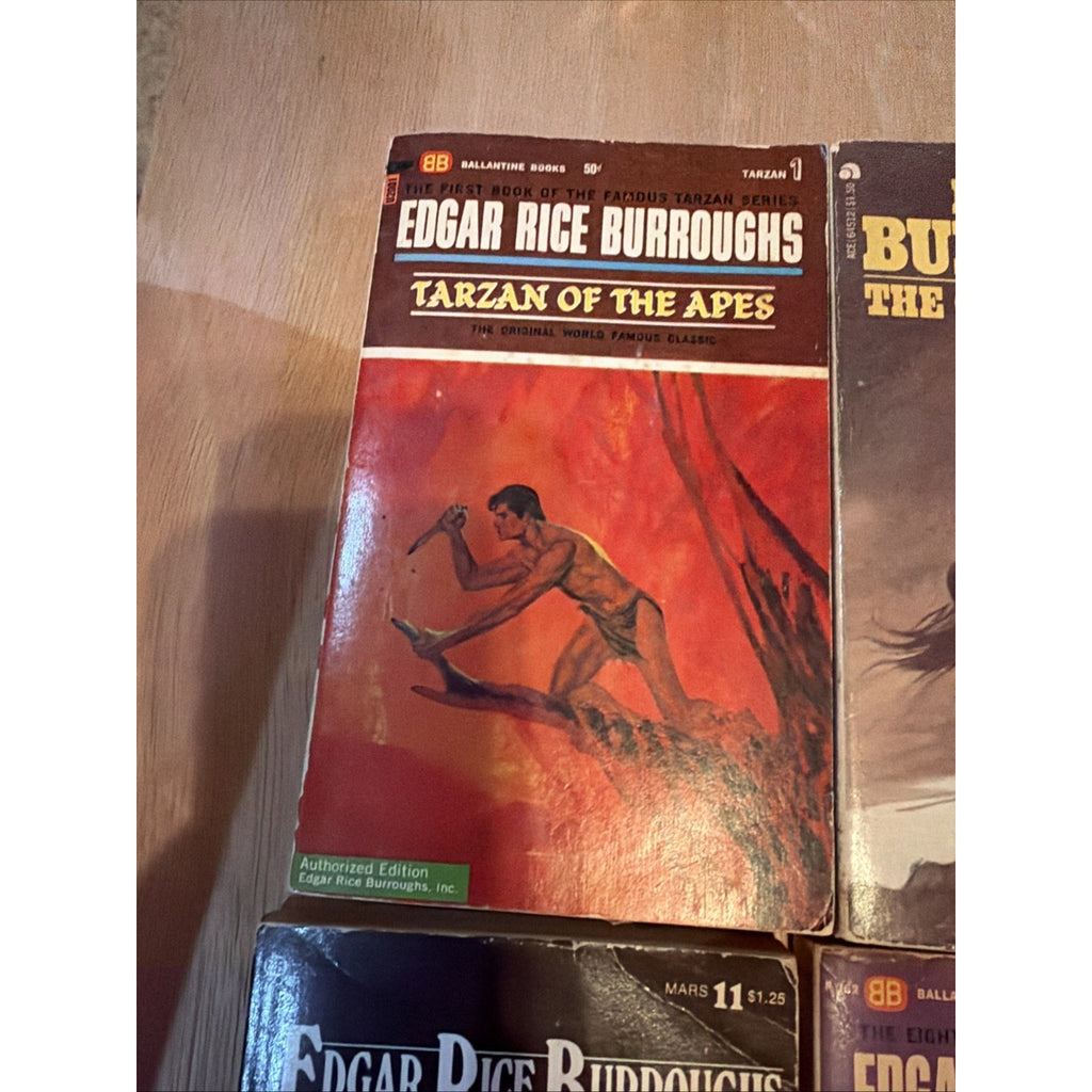 Edgar Rice Burroughs Vintage Paperback Lot 5 Tarzan John Carter Ace Ballantine