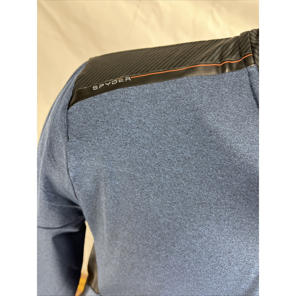 Spyder Active ProWeb Compression 1/4 Zip Pullover Shirt Men's S Blue Black NEW