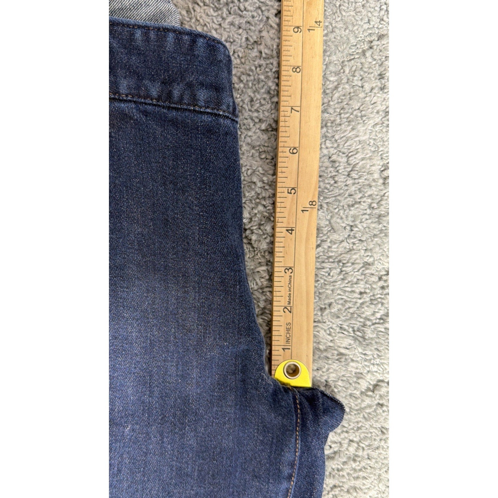 Eddie Bauer Womens Curvy Slim Straight Stretch Raw Hem Denim Jeans 10 32x30