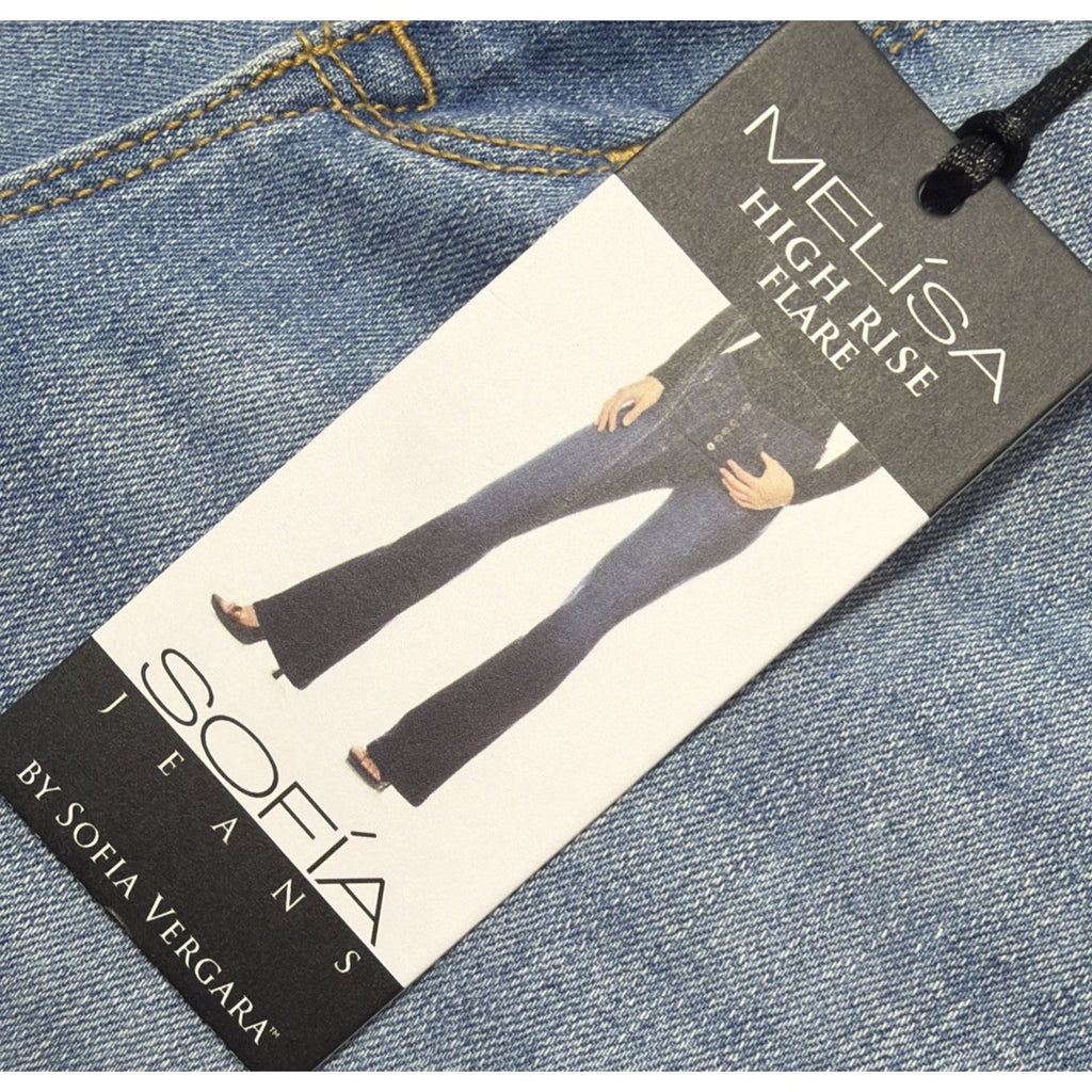 Sofia Jeans Womens Size 12 Short High Rise Flare Color Block Jeans NWT 32x31