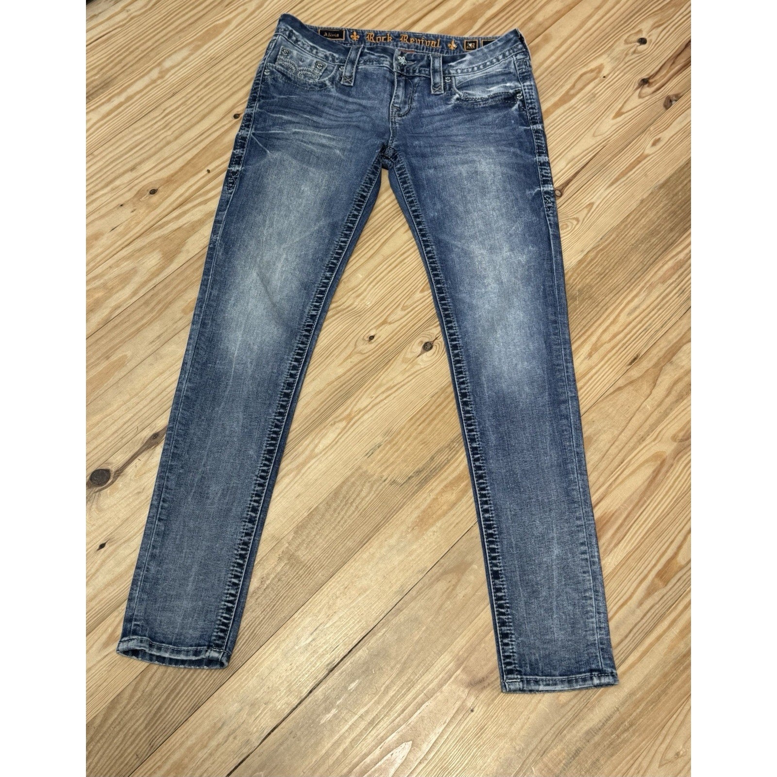 Rock Revival Alivia Skinny Jeans - Women's Size 28 Measures 30X30 1/2