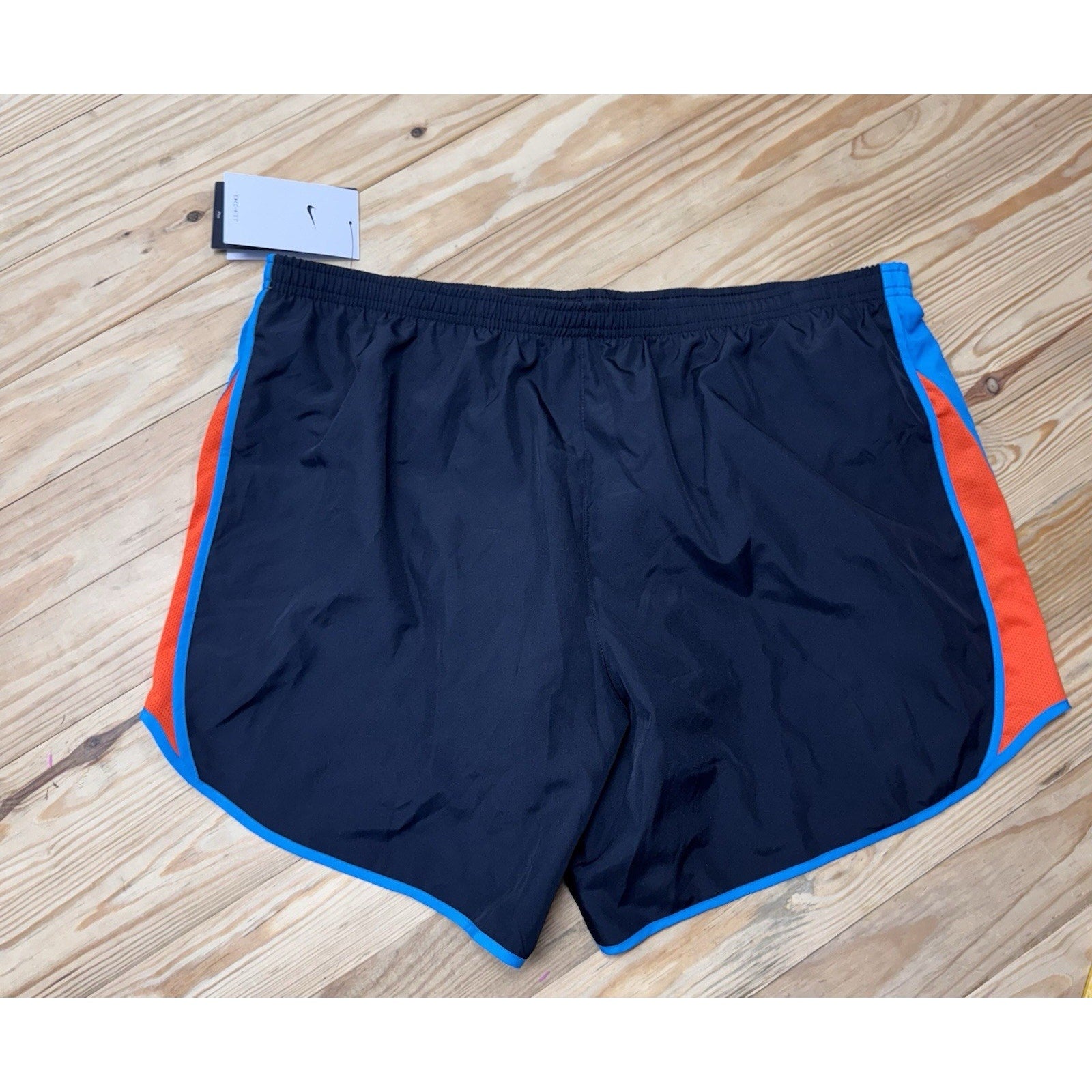 WOMEN'S NIKE DRI-FIT Running SHORTS BLACK BLUE ORANGE DH2563-042 SIZE 1X NWT