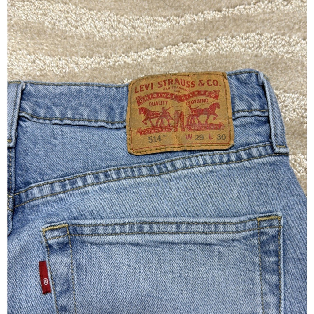 Levis 514 Jeans Men 29x30 Straight Fit Denim Stone Wash Slim Fit Stretch
