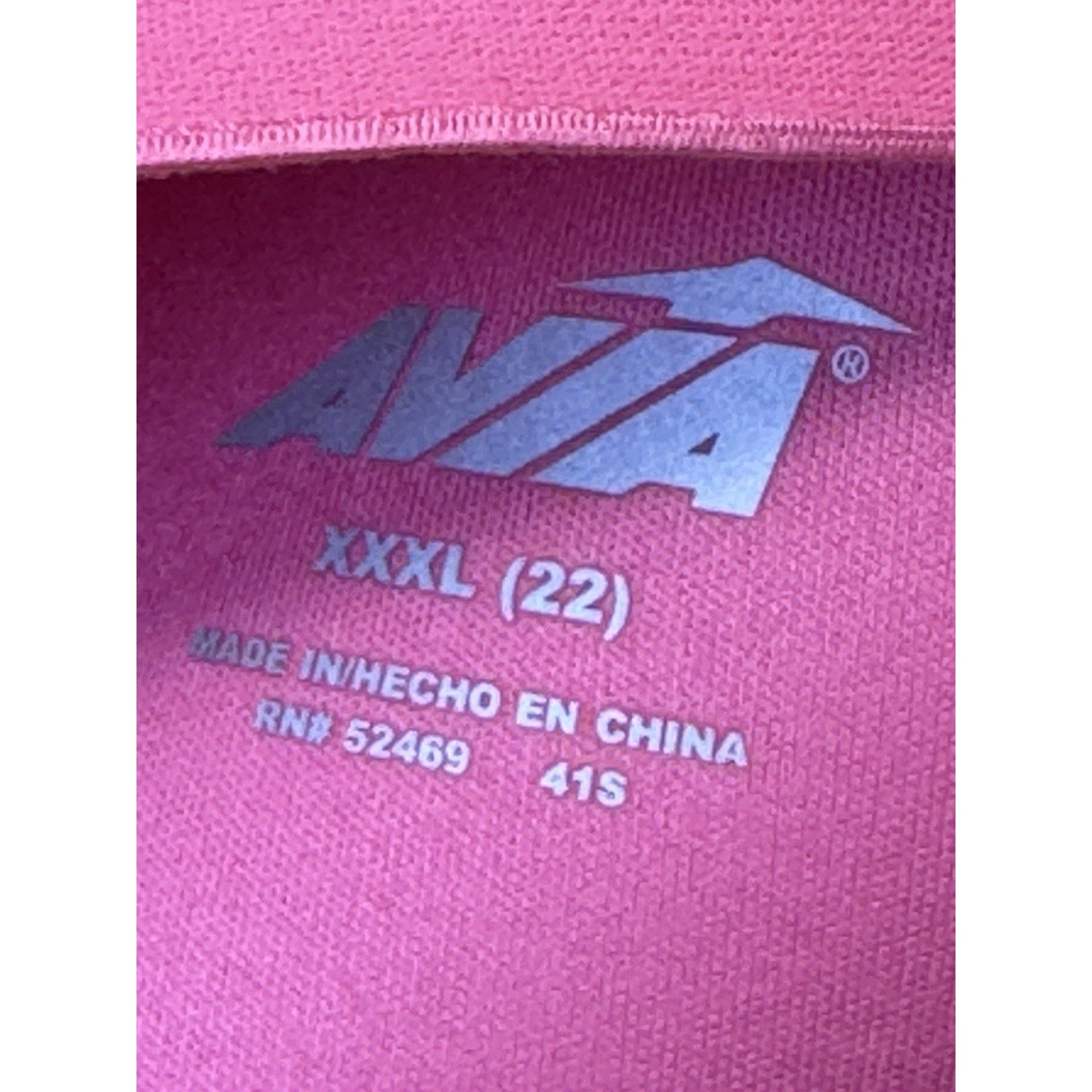 AVIA Women Ventilated Molded Cup Bra Size XXL (22) Hot Pink Hook Loop Closure