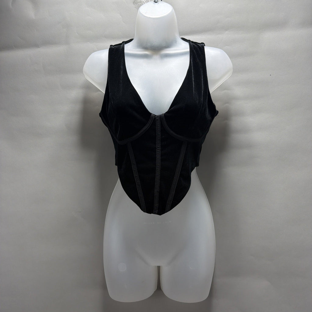 Forever 21 Velvet Bustier Crop Tank Stretch Size Small NWT