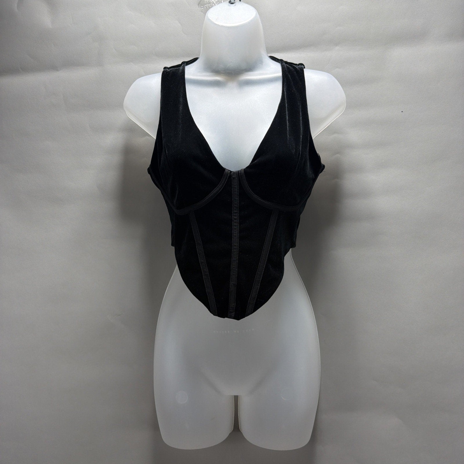 Forever 21 Velvet Bustier Crop Tank Stretch Size Small NWT