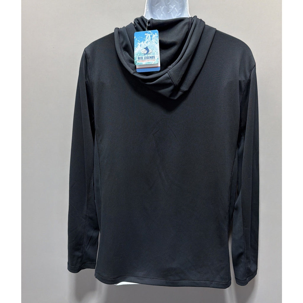 Men’s Reel legends UPF 40 Pullover With Hood Anthracite Black Color Size M NWT