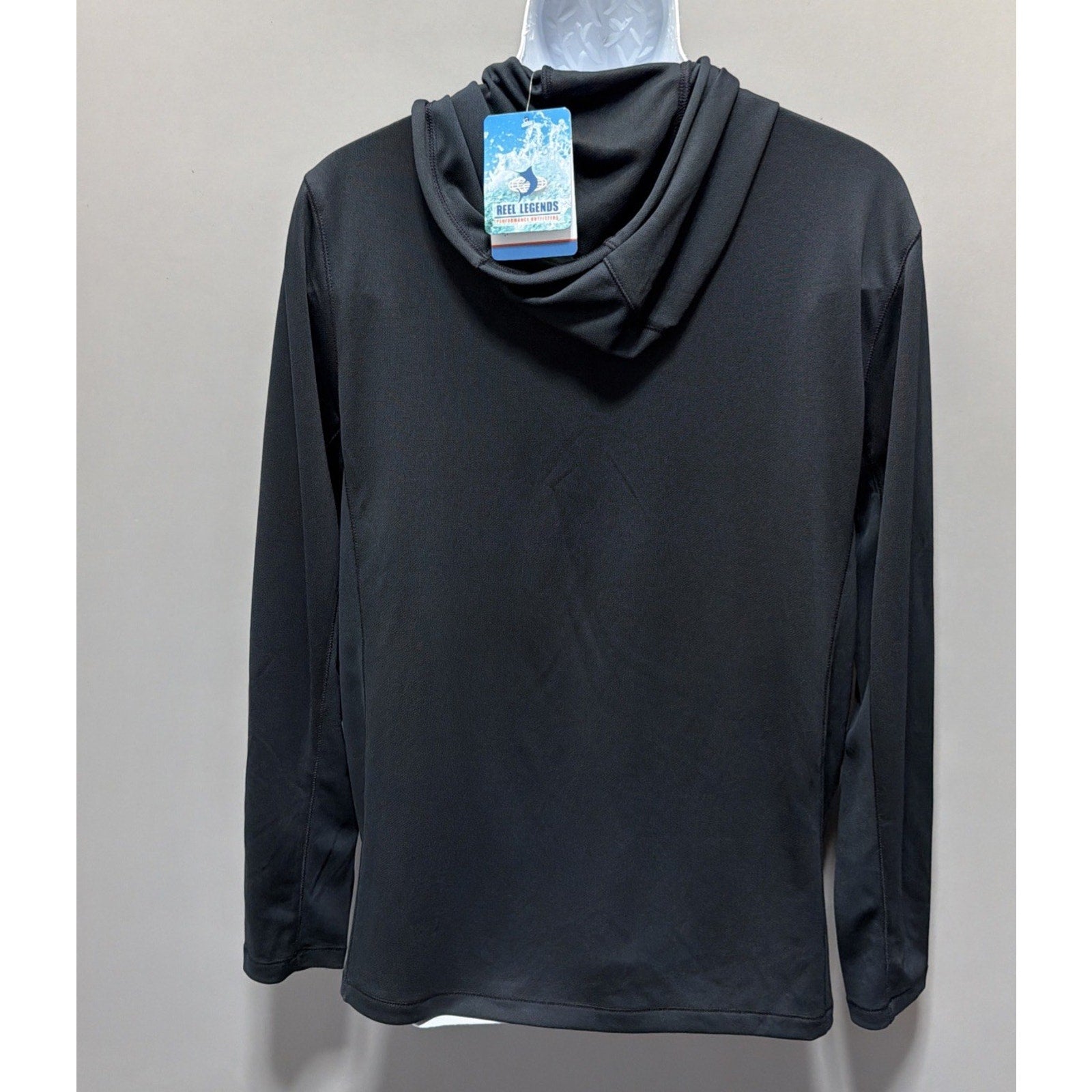 Men’s Reel legends UPF 40 Pullover With Hood Anthracite Black Color Size M NWT