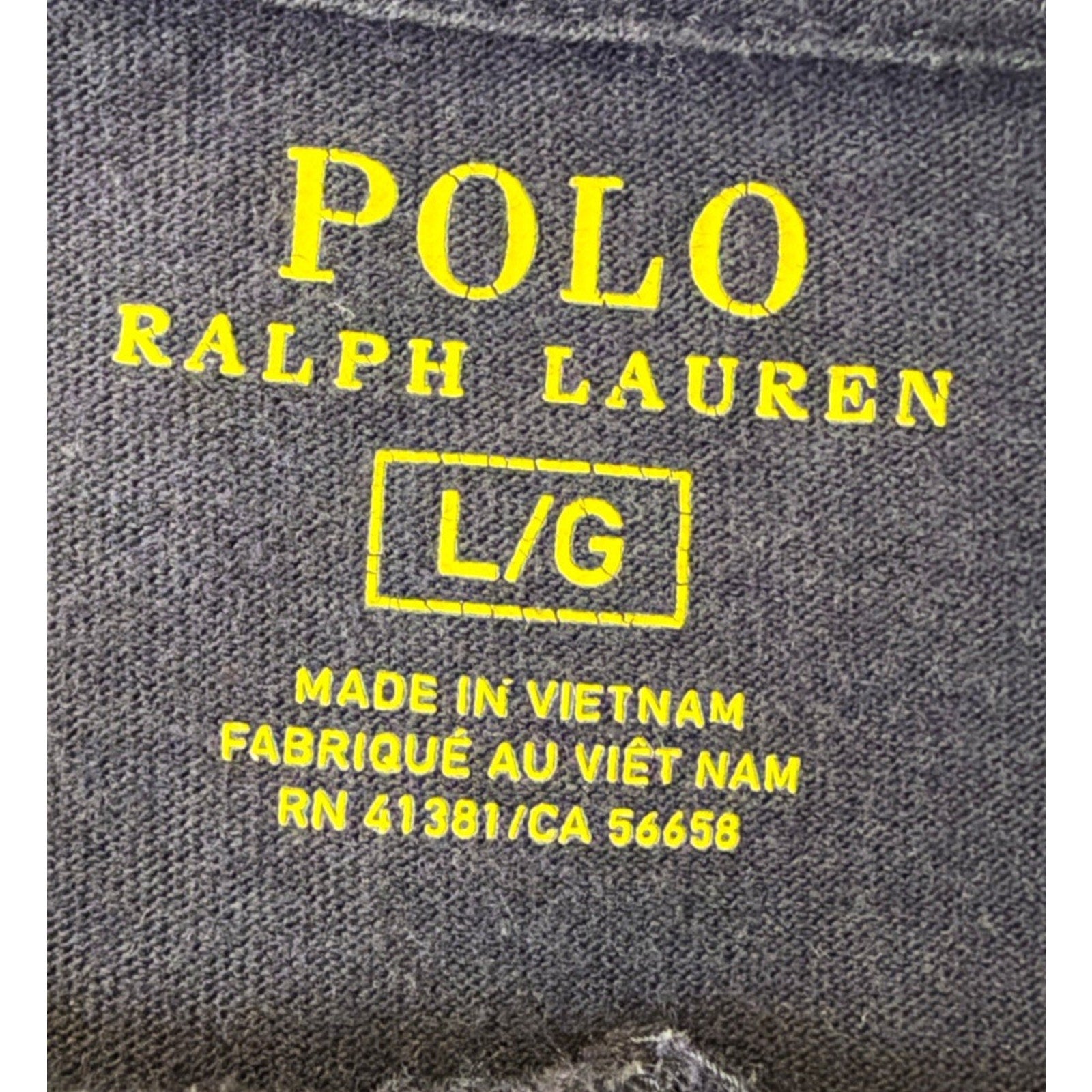 Polo Ralph Lauren Navy Blue Shirt White Pony Short Sleeve Mens Large V Neck