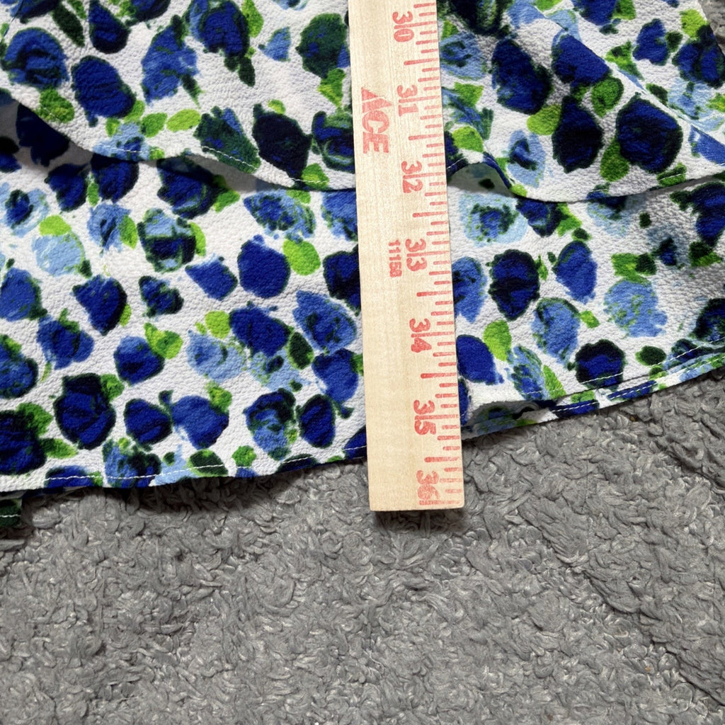 LAUREN RALPH LAUREN Women's 4 Printed Ruffled Crepe A-Line Dress Lined Excellent