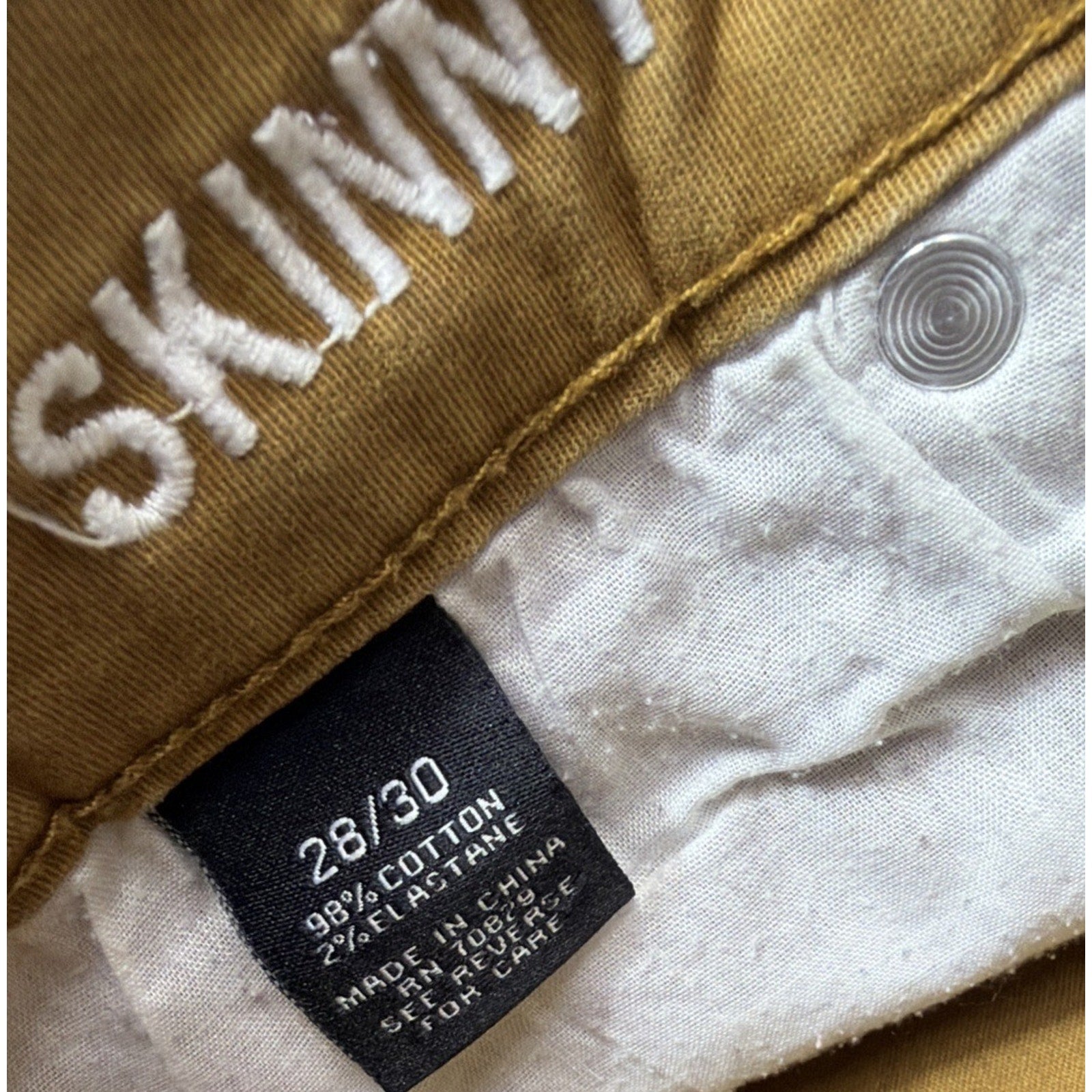 Men's Carbon Brand Skinny Jeans 28x30 Yellow Gold Tone Colored Pants
