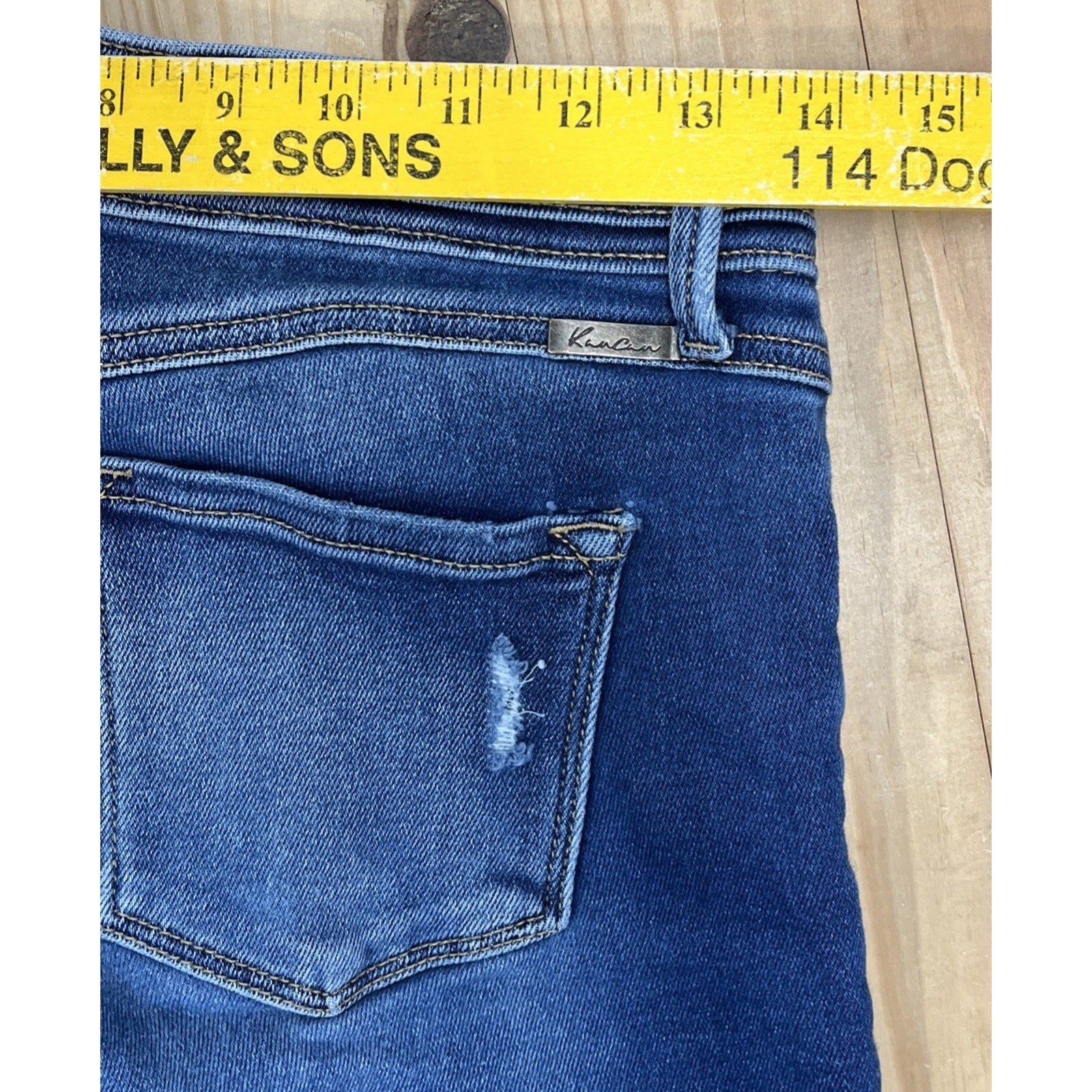 Kancan Skinny Distressed Button Fly Denim Jeans Womens 7/27
