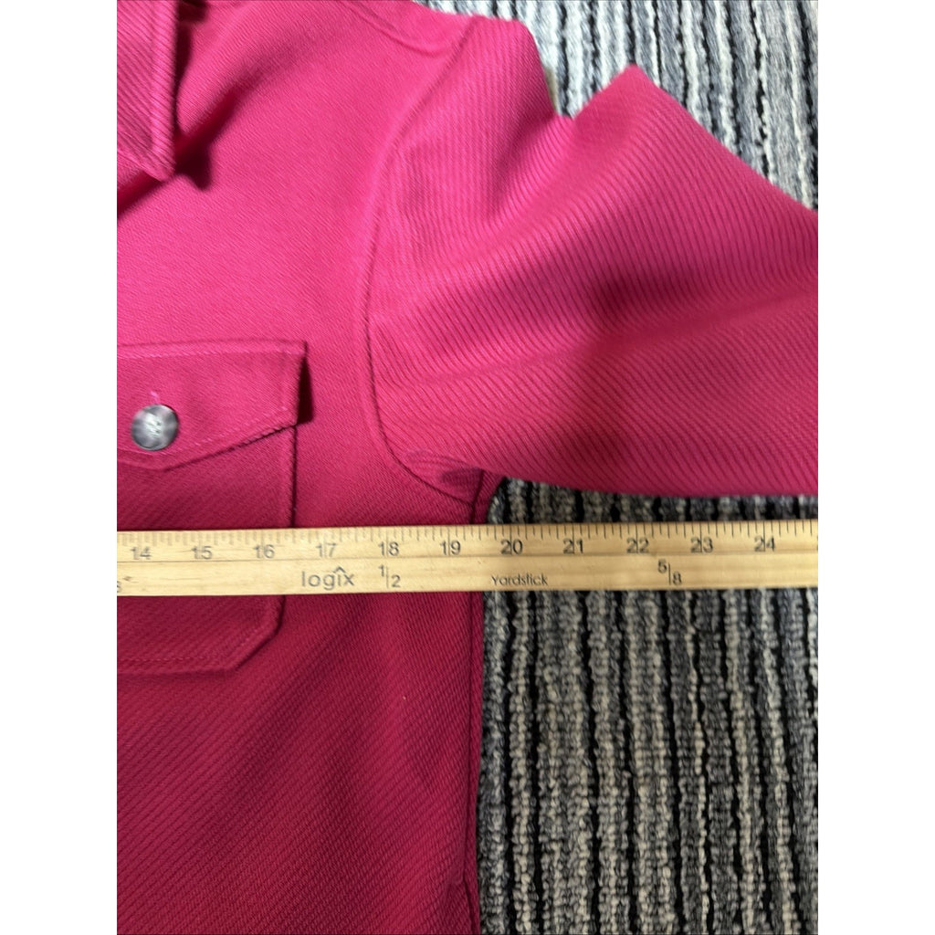 C by One Shacket Womens XS Fuchsia Pink Textured Button Front Shirt Jacket