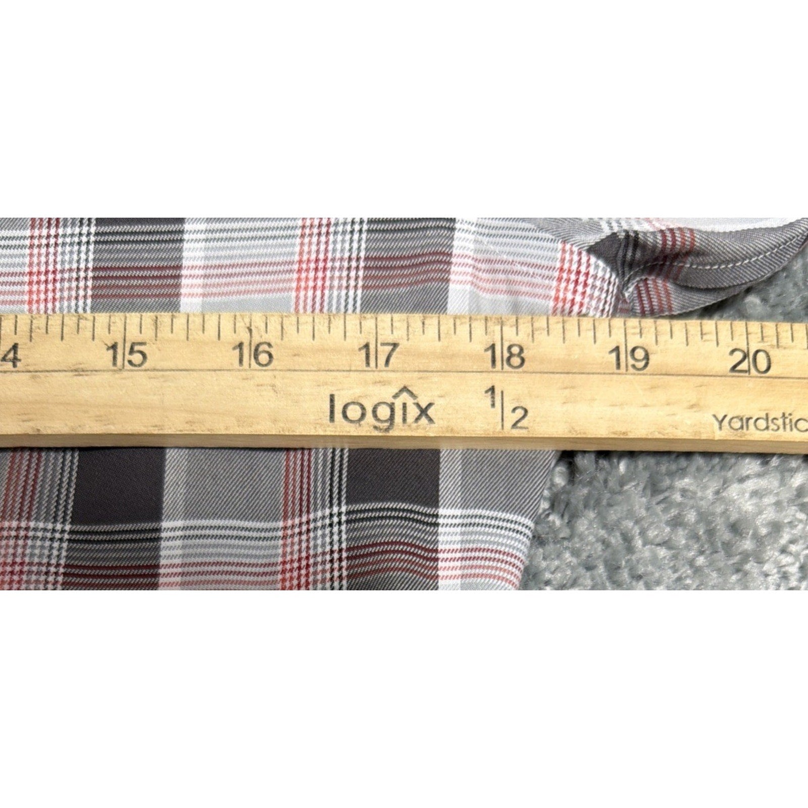 Banana Republic Shirt Grant Fit Non Iron Mens S Gray Plaid Button Up Long Sleeve