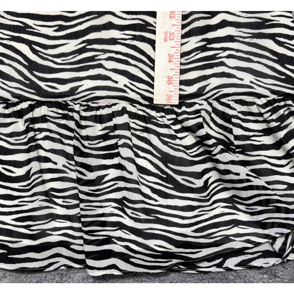 J.Crew Zebra Print Midi Dress Womens 8 Tiered Sleeveless Fit & Flare NWT $110