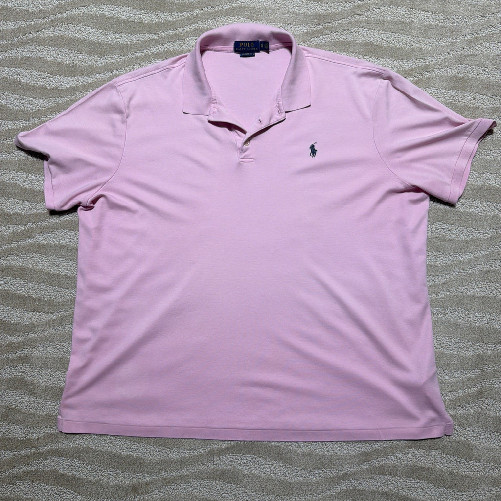 Polo Ralph Lauren Classic Fit Men's Pink Polo Soft Cotton Shirt, Size: X-Large